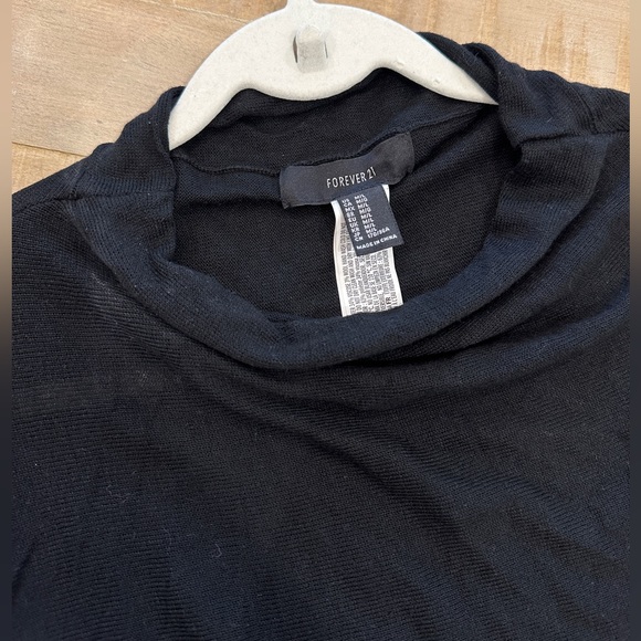 Forever 21 black crown neck slip over head poncho shawl wrap kaftan - Picture 8 of 8